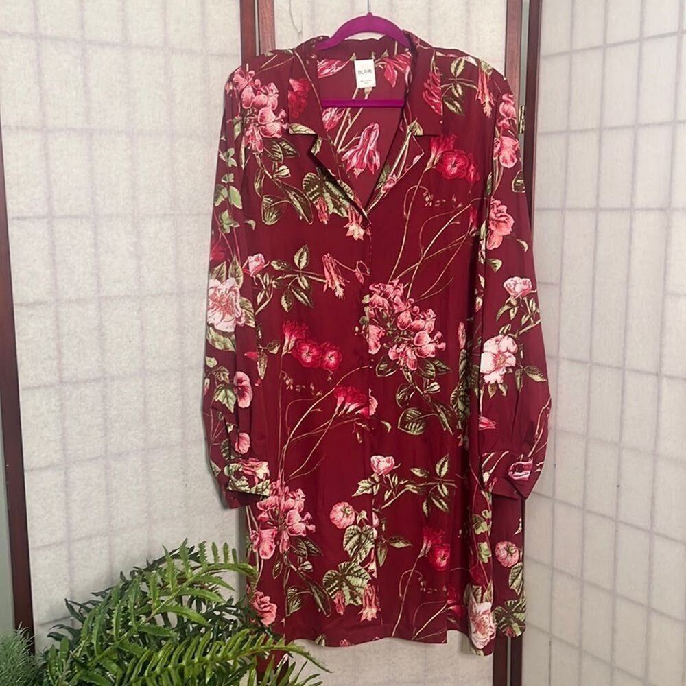BLAIR FLORAL SHIRT DRESS SIZE 2XL‎